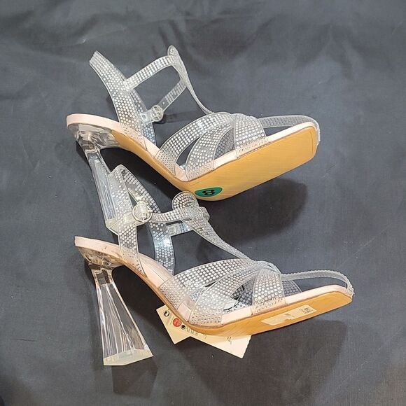 BRAND NEW ZARA RHINESTONE VINYL HEELED SANDAL - Picture 9 of 16